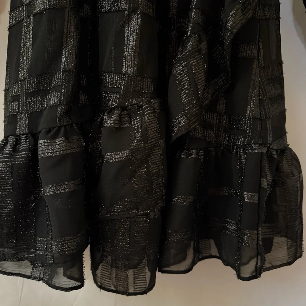 MICHAEL MICHAEL KORS Plaid Metallic Ruffle Dress Size S - Picture 16 of 16